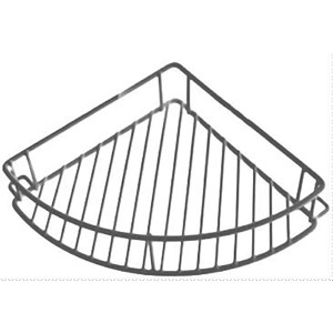 Fackelmann Dusch-Eckablage aus Edelstahl, Drahtkorb für die Dusche.