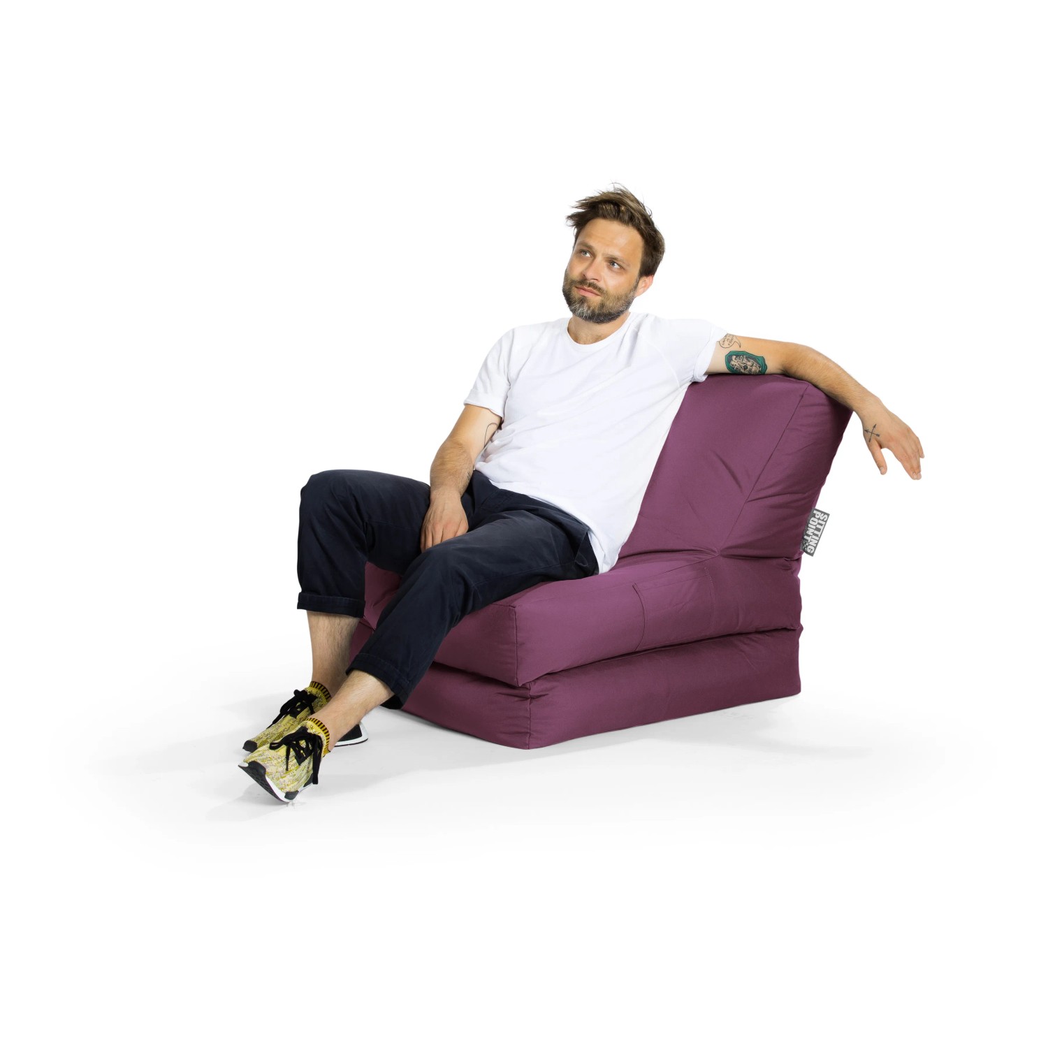 Sitting Point Sessel Twist Scuba Aubergine, bequemer Sitzsack für entspanntes Sitzen.