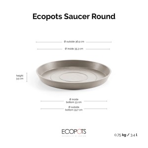 Ecopots Untersetzer Ø Braungrau 40 cm