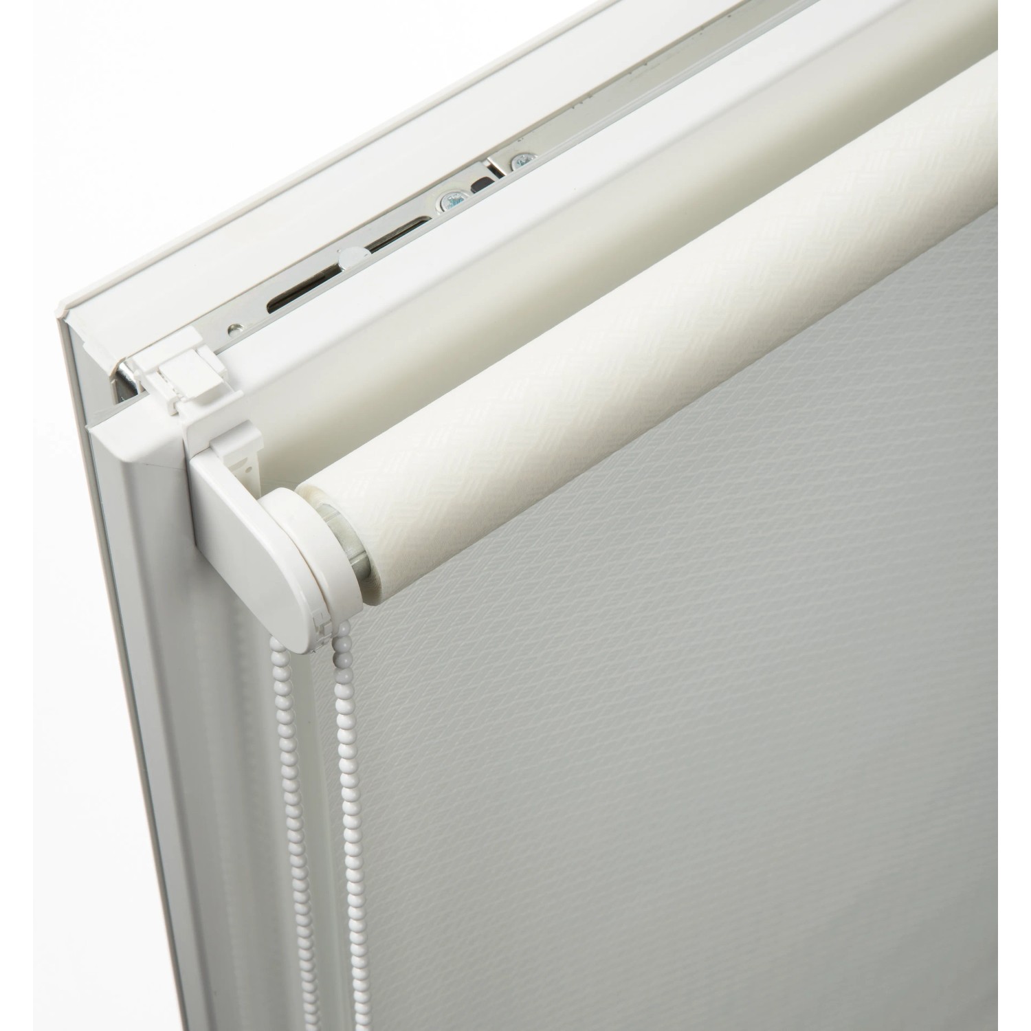 Gardinia EasyFix Rollo Lili Green, weiß, 45x160cm, aus Recyclingmaterial, für Fenster.