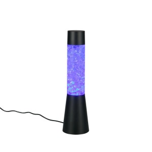 LED-Tischleuchte Martini mit RGB-Farbwechsel und Glitzereffekt, schwarz matt.