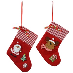 Weihnachts-Deko Nikostrumpf aus Filz 15 cm x 20 cm Rot 2 Stück