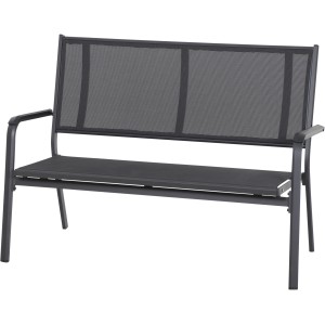 Siena Garden 2-Sitzer Bank Tesoro aus Alu, anthrazitfarben mit Ranotex-Gewebe.