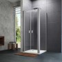 Hüppe Design Pure Pendeltür mit Seitenwand, 80x190 cm, Silber matt, im Badezimmer.