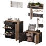 okwish Schuhschrank Set mit Spiegel Garderobe Flur 85x36x85cm Schwarz_9