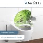 Schütte WC-Sitz Green Garden mit Absenkautomatik und Pflanzenmotiv auf weißer Toilette.