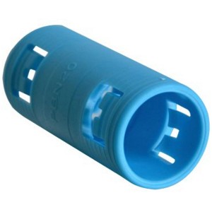 Blaue E2 Elektro Krallenmuffe 20 mm für Flexrohre, Detailansicht.