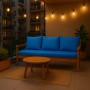 Blaues Setgarden Bankkissen-Set für 3-Sitzer Gartenbank, 180x60 cm + 4 Rückenkissen.