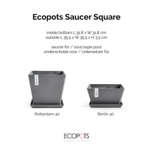 Ecopots Untersetzer Rotterdam Grau 35,5 x 35,5 cm