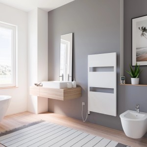 Schulte Badheizkörper Turin steckerfertig Heizstab 5 L Alpinweiß 114,3 x 60,5 cm