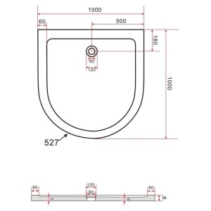 Glasdeals Duschwanne Duschtasse Acryl 5 x 100 x 100 cm Viertelkreis 3918