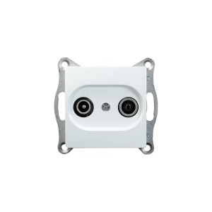 Visage2 Antennensteckdose TV/RF Arktis, weiße Antennendose für TV und Radio.