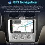 Junsun 9 Zoll Autoradio mit GPS-Navigation im Ford Focus 2 Armaturenbrett. Zeigt detaillierte Routenkarte.