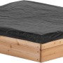 Axi Sandkasten Amy, 115x115 cm, mit schwarzer Abdeckung. FSC®-zertifiziertes Holz.