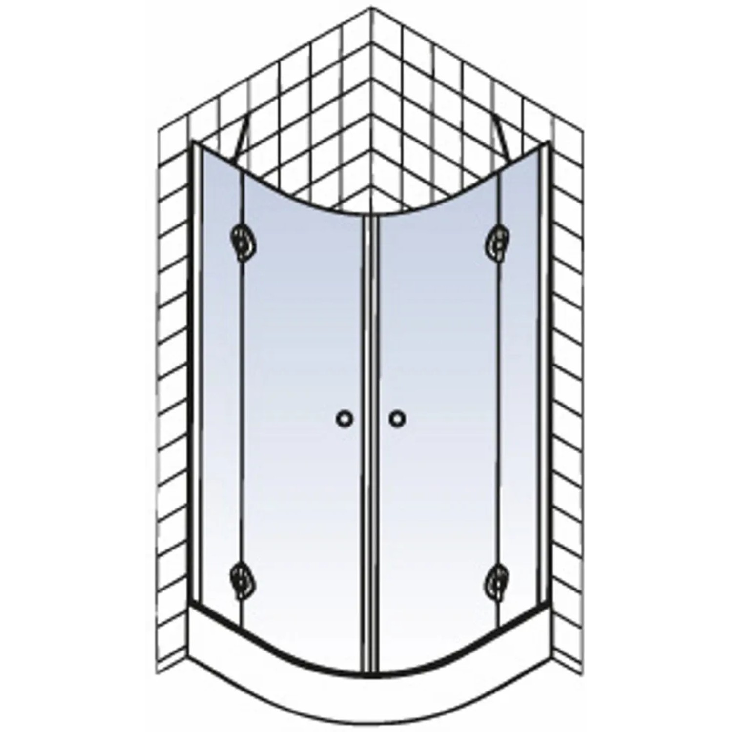 Schulte Master Class Runddusche, 90x90 cm, 4-teilig, Echtglas, Chromoptik.