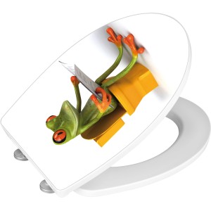 Wenko WC-Sitz Frog News mit Frosch-Motiv und Absenkautomatik.