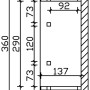 Technische Zeichnung: Skan Holz Haustür-Vordach Stralsund 5, Eiche hell lasiert, Maße 360x139 cm.