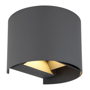 Anthrazitfarbene Globo Außenleuchte Veronika aus Aluminium Druckguss, Licht nach oben und unten.