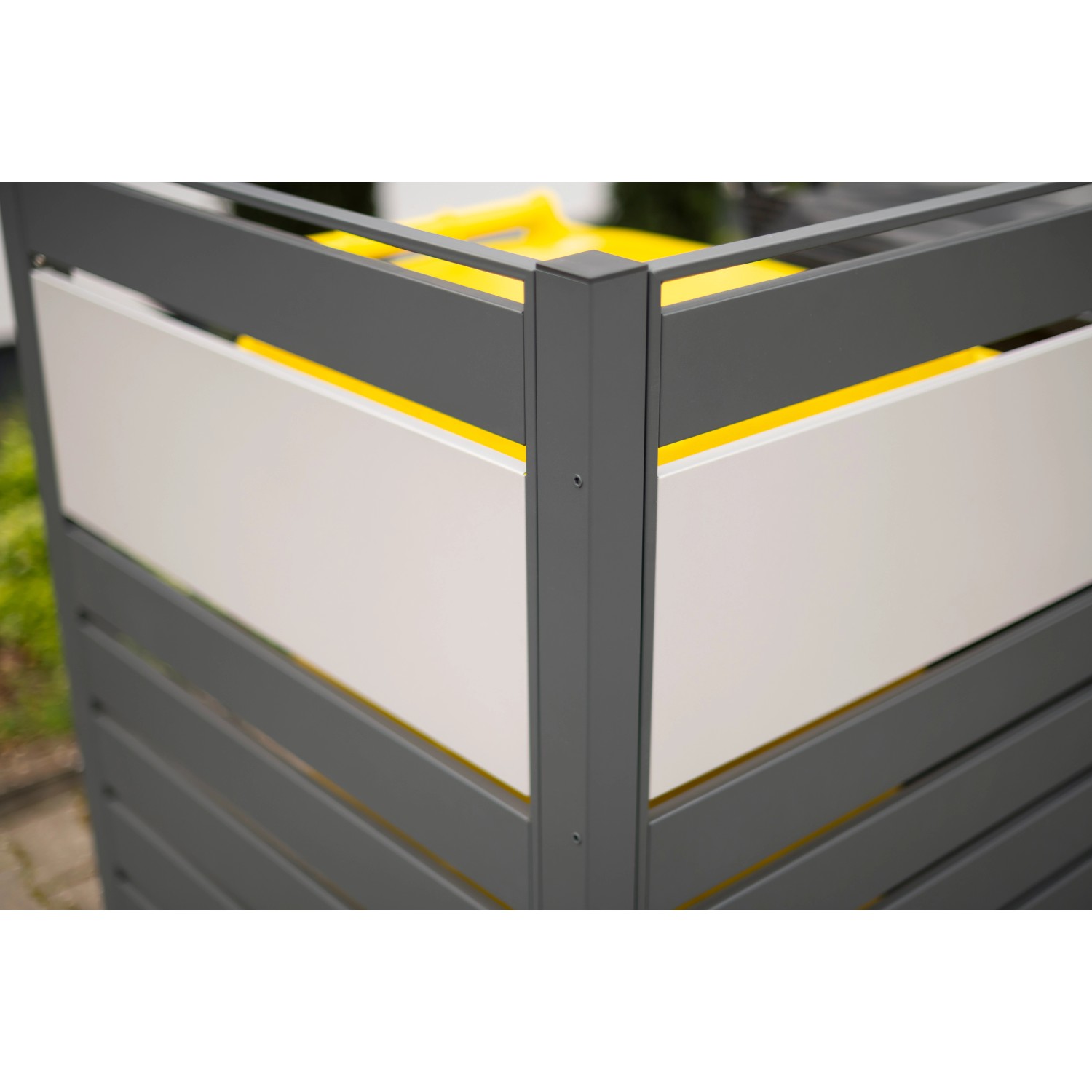 Westmann Mülltonnenverkleidung Planum für 3 Tonnen, Metall, Anthrazit/Grau.