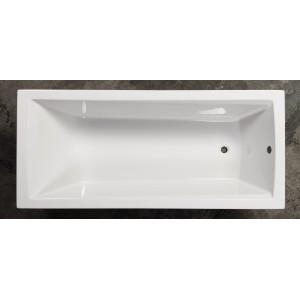 Weiße Sanotechnik Körperform-Badewanne Gala, 170x75 cm, Aufsicht.