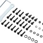 Montageset für Whitton Balkonmöbel, 3-tlg., Aluminium, Schwarz, bestehend aus Schrauben, Muttern, Unterlegscheiben und Werkzeug.