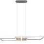 Moderne LED-Pendelleuchte Salinas, 34W, Nickel matt, mit Switch Dimmer für Wohn- und Esszimmer.