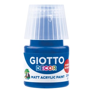 Giotto Decor Acrylfarbe Ultramarinblau, 25ml, matte Acrylfarbe im Farbtopf mit transparentem Deckel.