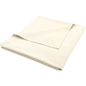 Weiße Baumwolldecke (150x250 cm) als Tagesdecke oder Deko-Element.