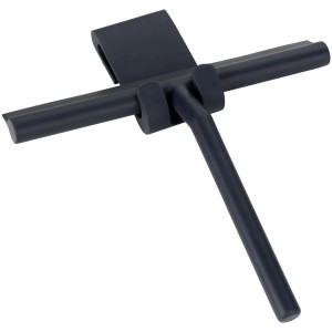 Wenko Badezimmerwischer Mola Navy aus Edelstahl mit Silikon-Ummantelung.