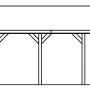 Skizze Satteldach-Carport Wallgau, schiefergrau, 430x500 cm, mit Dachlattung und Höhenangabe.