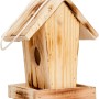 Geflammtes Vogelfuttersilo Cottage aus Holz mit Aufhängeschnur. Vogelhaus für den Garten.