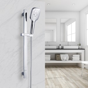 Aurlane Handbrause-Set Silver Dream Chrom mit Duschstange und Brauseschlauch.