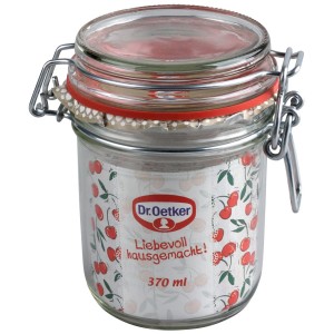 Dr. Oetker Bügelverschlussglas, 370 ml, für Küchenhelfer zum Einkochen und Einmachen.