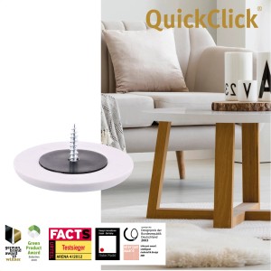 Wagner QuickClick Slim Möbelgleiter, Ø 40 mm, grau, 4-teilig. Für optimalen Oberflächenschutz.