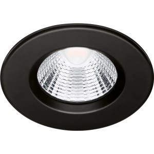 Schwarzer, runder Philips LED-Einbauspot Dive SL261, 5,5W, 2700K, IP65.