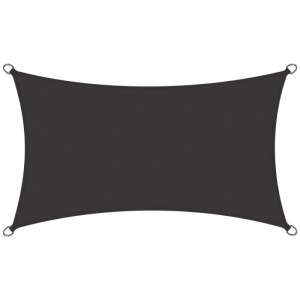 Rechteckiges, anthrazitfarbenes Sol Royal Sonnensegel 200x400cm aus PE-Gewebe mit Edelstahlringen.
