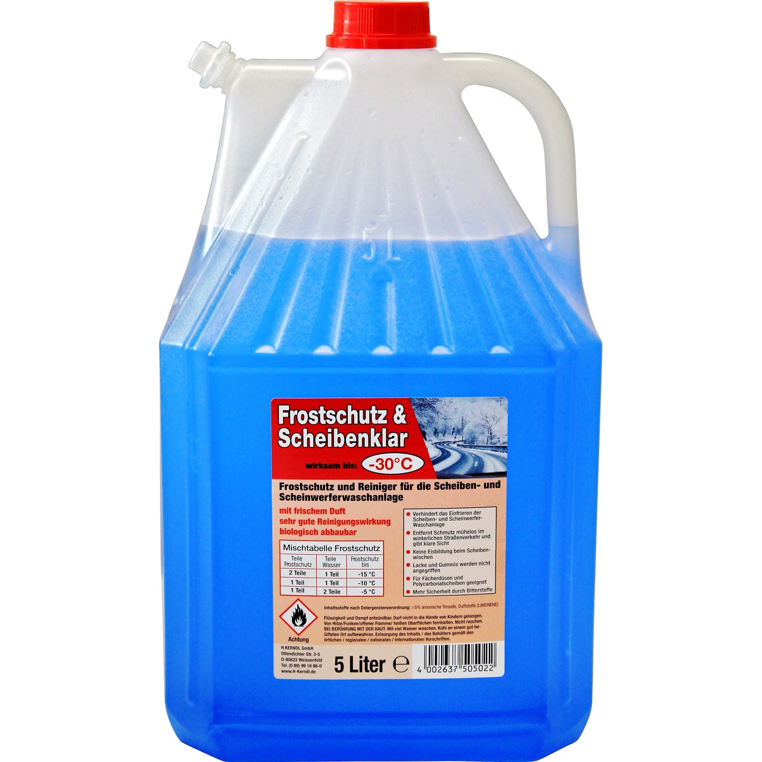 5 Liter Scheibenfrostschutz Gebrauchsfertig -22° Frostschutz Reiniger 5L