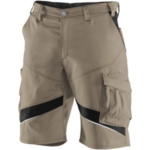 Kübler ActiviQ Shorts in Sandbraun-Schwarz, Größe 42. Arbeitskleidung mit Taschen und ergonomischer Passform.