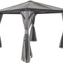 Sojag Pavillon Verona 10x10 Anthrazit mit Moskitonetz und Vorhängen, 298x298x261 cm.