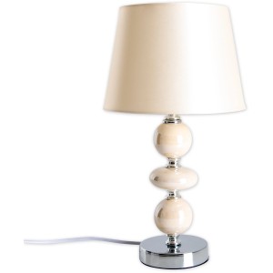 Beige Keramik Tischleuchte Araga, 36 cm hoch, für stimmungsvolle Beleuchtung im Wohnraum.