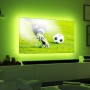Paulmann MaxLED TV-Hintergrundbeleuchtung (65 Zoll) mit grünen LED Streifen.