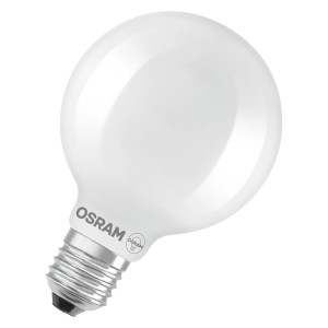 Osram LED-Leuchtmittel E27 Globe, 5,9W, matt, 13,5x9,5cm. Warmweißes Licht für dekorative Beleuchtung.