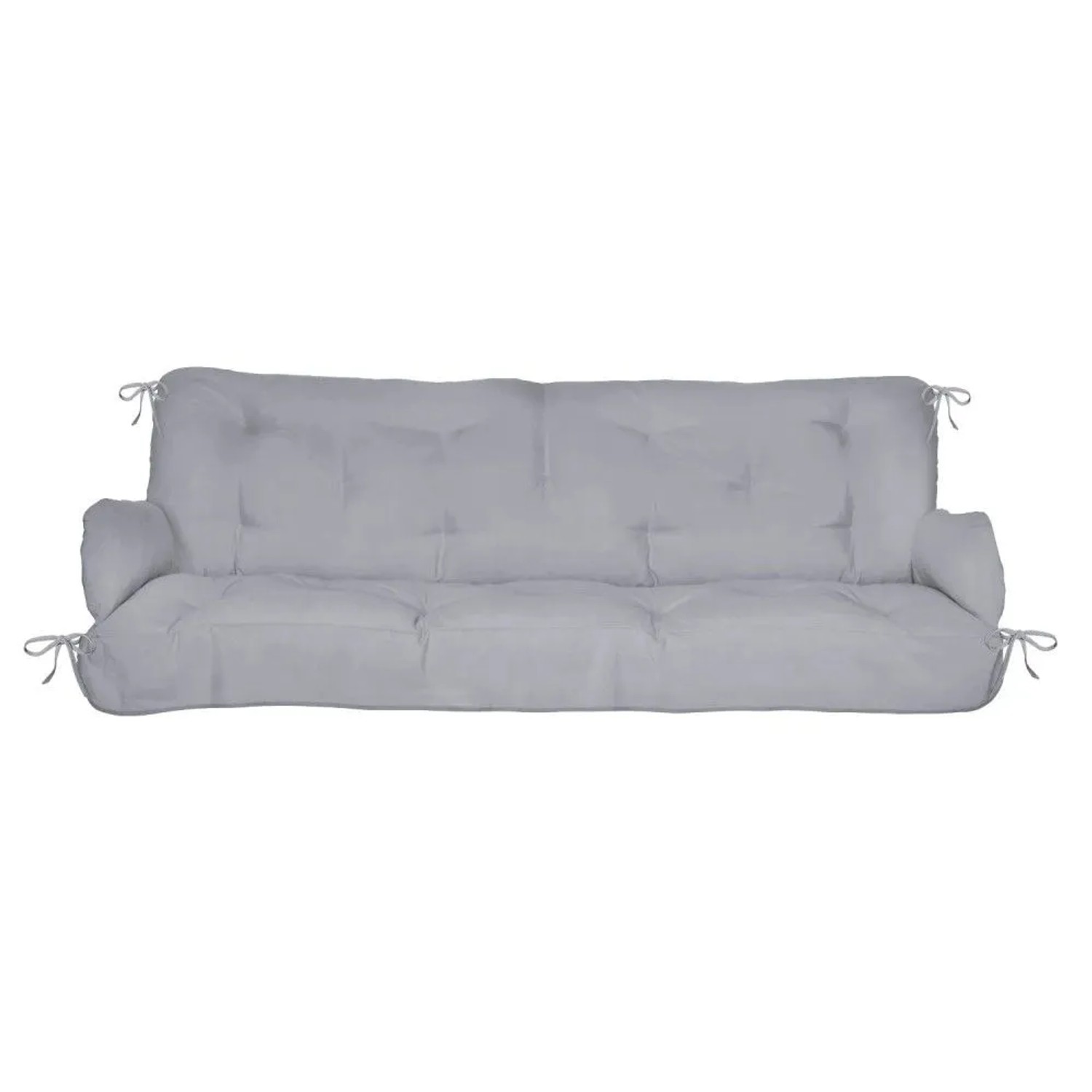 Beautissu Hollywoodschaukel Auflage Flair HS, 180x50cm, hellgrau, mit Deko-Kissen.
