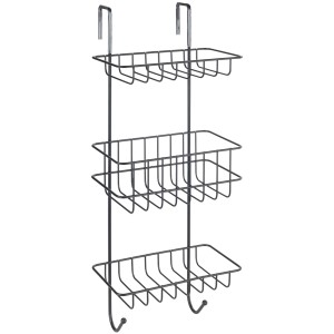Wenko Duschregal Revigo, schwarz, mit 3 Ablagen zum Einhängen. Praktisches Badregal für Dusche und Bad.