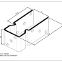 Technische Zeichnung Pfostenträger U-Form zum Aufschrauben, 150x71x60 mm, feuerverzinkt.