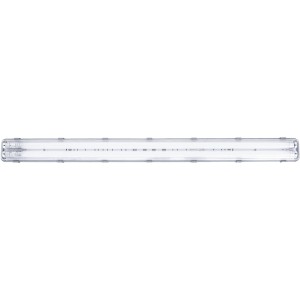 Graue LED-Wannenleuchte, 120 cm, 2x14W, 4200lm, 4000K. Feuchtraumleuchte für Garage & Keller.