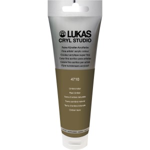 Lukas Cryl Studio Acrylfarbe Umbra Natur, 125ml Tube. Künstlerbedarf für Acrylmalerei.