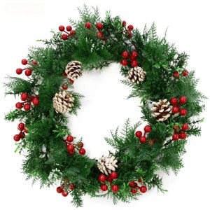 KARAT Weihnachtskranz Pinecone Dekorativer Kranz für Weihnachten Durchmesser 42 cm