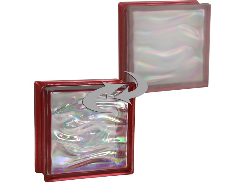 Fuchs Design Glassteine AQUA 6 Stück - Perlmutt Rubin 19x19x8cm