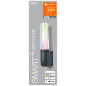 Ledvance Smart+ Flare Multicolor LED-Außenleuchte für die Wand, dimmbar und mit Farbwechsel.